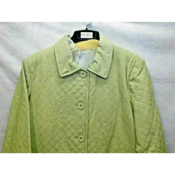 Leather Jacket Lightly Quilted Velvet Trim Pamela McCoy Size XL - Picture 3 of 16